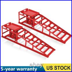 2 Pack Heavy Duty Auto Car Truck Service Ramps Lifts Hydraulic Lift 5 ton Jack