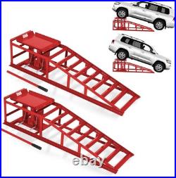 2 Pack Heavy Duty Auto Car Truck Service Ramps Lifts Hydraulic Lift 5 ton Jack