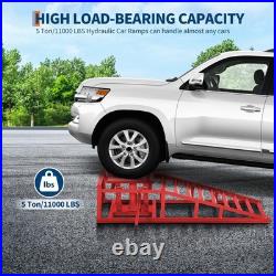 2 Pack Heavy Duty Auto Car Truck Service Ramps Lifts Hydraulic Lift 5 ton Jack
