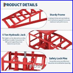 2 Pack Heavy Duty Auto Car Truck Service Ramps Lifts Hydraulic Lift 5 ton Jack