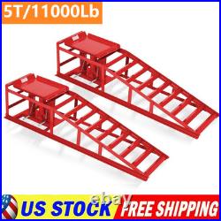 2 Pack Heavy Duty Auto Car Truck Service Ramps Lifts Hydraulic Lift 5 ton Jack