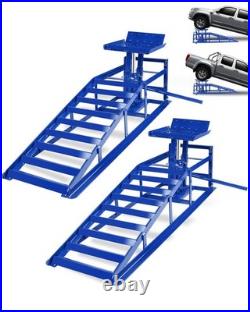 2 Pack Heavy Duty Auto Car Truck Service Ramps Lifts Hydraulic Lift 5 ton jack