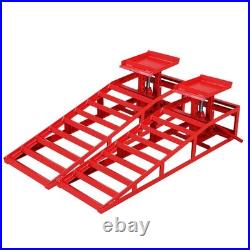 2 Pack Heavy Duty Hydraulic Car Lift Service Ramps Low Profile Black