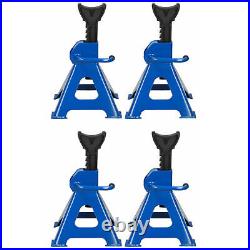 2 Pairs 3T Axle Stands Lifting Capacity Stand Heavy Duty Car & 1PC 2T Floor Jack