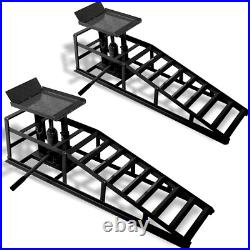 2 Pcs Heavy Duty Car Truck Service Ramps Lifts Hydraulic Lift Frame 10 Tons, Blk