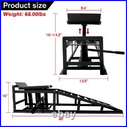 2 Pcs Heavy Duty Car Truck Service Ramps Lifts Hydraulic Lift Frame 10 Tons, Blk