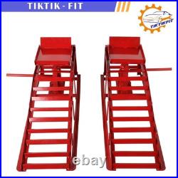 2 Pieces 5 Ton Red Heavy Duty Auto Car Truck Service Ramp Jack Hydraulic Lift