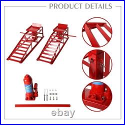 2 Pieces 5 Ton Red Heavy Duty Auto Car Truck Service Ramp Jack Hydraulic Lift