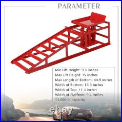 2 Pieces 5 Ton Red Heavy Duty Auto Car Truck Service Ramp Jack Hydraulic Lift