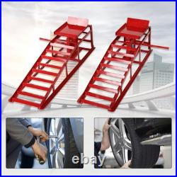 2 Pieces 5 Ton Red Heavy Duty Auto Car Truck Service Ramp Jack Hydraulic Lift