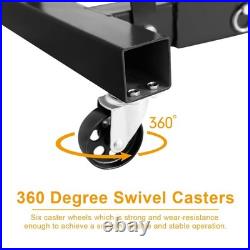 2 Ton Folding Heavy Duty Hydraulic Engine Hoist with Adjustable Arm 6 Casters