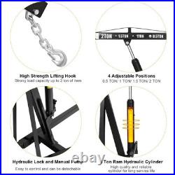 2 Ton Folding Heavy Duty Hydraulic Engine Hoist with Adjustable Arm 6 Casters