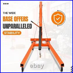 2 Ton Folding Hydraulic Engine Hoist Crane Lift 4400 LBS Capacity Heavy-Duty