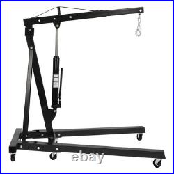 2 Ton Folding Hydraulic Engine Hoist, Engine Hoist with Wheels, Heavy Duty Steel