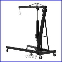 2 Ton Folding Hydraulic Engine Hoist, Engine Hoist with Wheels, Heavy Duty Steel