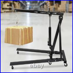 2 Ton Folding Hydraulic Engine Hoist, Engine Hoist with Wheels, Heavy Duty Steel