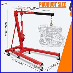 2 Ton Heavy Duty Folding Hydraulic Car Engine Hoist Crane Lift 4400 LBS Capacity