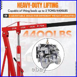 2 Ton Heavy Duty Folding Hydraulic Car Engine Hoist Crane Lift 4400 LBS Capacity