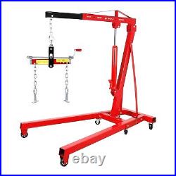 2 Ton Heavy Duty Hydraulic Engine Crane 4400lbs Folding Engine Hoist Lift Tool