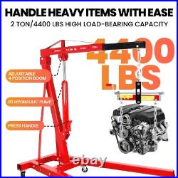 2 Ton Heavy Duty Hydraulic Engine Crane 4400lbs Folding Engine Hoist Lift Tool