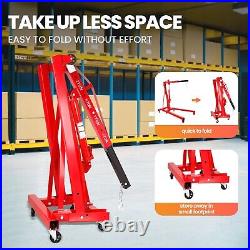 2 Ton Heavy Duty Hydraulic Engine Crane 4400lbs Folding Engine Hoist Lift Tool
