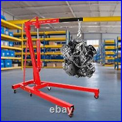 2 Ton Heavy Duty Hydraulic Engine Crane 4400lbs Folding Engine Hoist Lift Tool