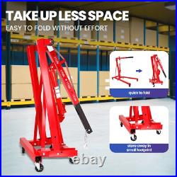 2 Ton Heavy Duty Hydraulic Engine Crane 4400lbs Folding Engine Hoist Lift Tool