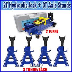 2 Ton Hydraulic Trolley Floor Jack & 4PCS 3 Ton Heavy Duty Car Jack Axle Stands