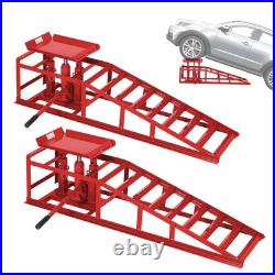 2 pcs Heavy Duty Auto Car Truck Service Ramps Lifts Hydraulic Lift 5 ton Jack
