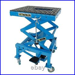 300lbs Heavy Duty Hydraulic Motorcycle Scissor Jack Lift with 4 Wheels