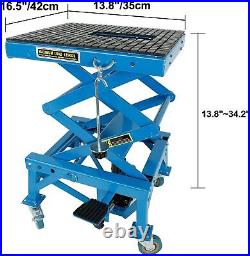 300lbs Heavy Duty Hydraulic Motorcycle Scissor Jack Lift with The Foot Peg