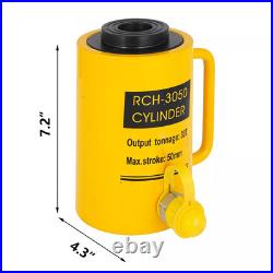 30 Ton 2 50mm Stroke Hollow Ram Hydraulic Cylinder Jack Single Acting RCH 3050