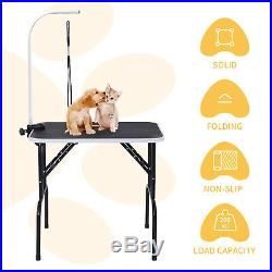 32/36/39/47 Adjustable Pet Dog Grooming Table with Arm Noose Tray Basket Opt