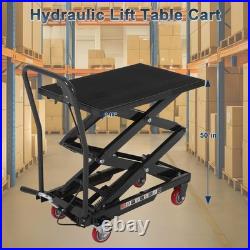 330Lbs Capacity Heavy Duty Hydraulic Lift Table Cart Double Scissor Lift Table