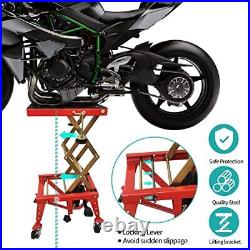 350LBS Heavy Duty Hydraulic Motorcycle Lift Table Foot Operated Scissor Jack