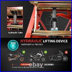 350 Lbs Heavy Duty Hydraulic Motorcycle Lift Jack Table with 4 Wheels