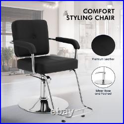 360° Black Heavy Duty Hydraulic Barber Chair Salon Beauty Stylist 360° Black Heavy Duty Hydraulic Barber Chair Salon Beauty Stylist