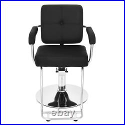 360° Black Heavy Duty Hydraulic Barber Chair Salon Beauty Stylist