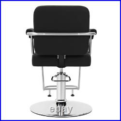 360° Black Heavy Duty Hydraulic Barber Chair Salon Beauty Stylist