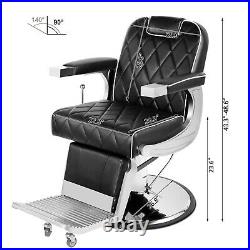 360 Degree Swivel Heavy Duty Hydraulic Black Recliner Barber Chair Tattoo Salon