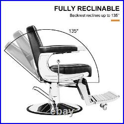 360 Degree Swivel Heavy Duty Hydraulic Black Recliner Barber Chair Tattoo Salon