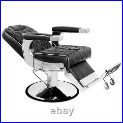 360 Degree Swivel Heavy Duty Hydraulic Black Recliner Barber Chair Tattoo Salon