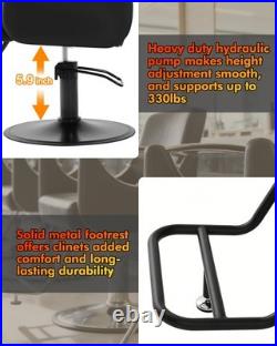 360° Heavy Duty Hydraulic Black Barber Chair Salon Hair Stylist 360° Heavy Duty Hydraulic Black Barber Chair Salon Hair Stylist