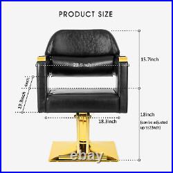 360° Hydraulic Barber Chair Heavy Duty Salon Beauty Stylist Black+Gold