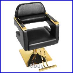 360° Hydraulic Barber Chair Heavy Duty Salon Beauty Stylist Black+Gold