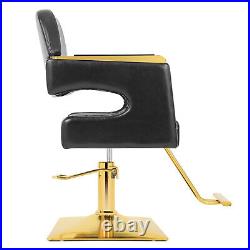 360° Hydraulic Barber Chair Heavy Duty Salon Beauty Stylist Black+Gold