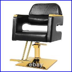 360° Hydraulic Barber Chair Heavy Duty Salon Beauty Stylist Black+Gold