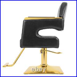 360° Hydraulic Barber Chair Heavy Duty Salon Beauty Stylist Black+Gold