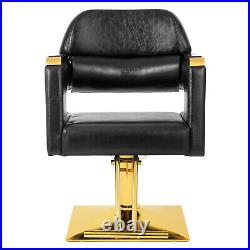 360° Hydraulic Barber Chair Heavy Duty Salon Beauty Stylist Black+Gold