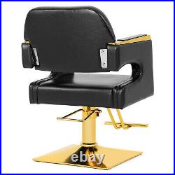 360° Hydraulic Barber Chair Heavy Duty Salon Beauty Stylist Black+Gold